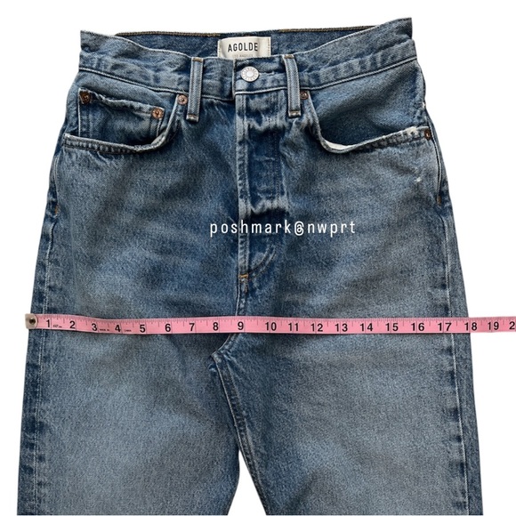 AGOLDE 90’s Fit Jeans Loose Fit Straight High Rise 24 Blue - Picture 8 of 11